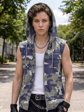 OFFLINE by Aerie Camouflage Utility Cargo Vest EUC